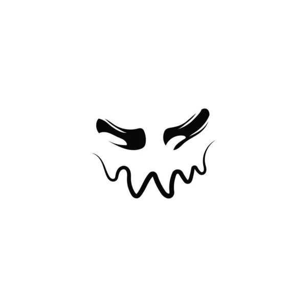 Offensé Visage Diabolique Effrayant Dents Fantômes Maléfiques Pour Halloween Comme — Image vectorielle