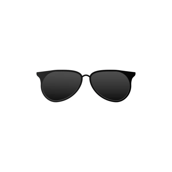 Siyah Moda Güneş Gözlükleri Stil Lensler Plastik Vektör Çerçeveli Gözleri — Stok Vektör