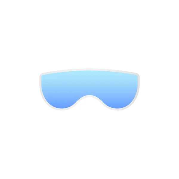 滑雪板用太阳镜 蓝色单片晶状体附件 用时髦的晶状体和塑料矢量框架保护眼睛不受阳光照射 — 图库矢量图片