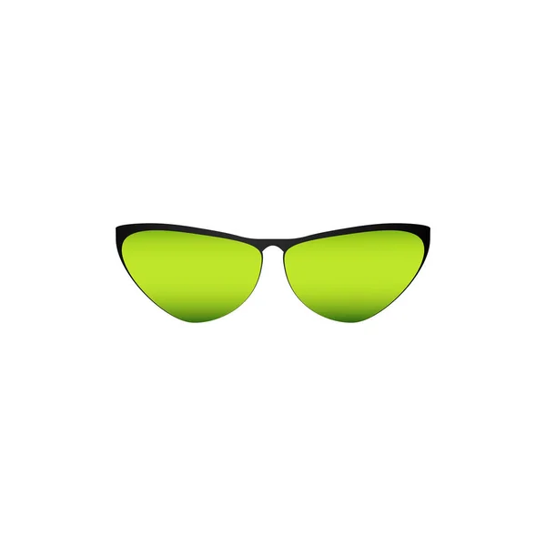 Elegance Green Sunglasses Fashion Accessory Protect Eyes Sun Stylish Lenses — Stock Vector