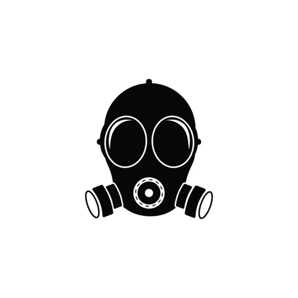 Icono Máscara Gas Respirador Con Filtros Biológicos Para Protección Contra — Vector de stock