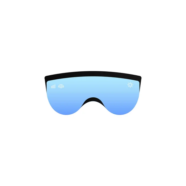 Snowboard Için Şık Güneş Gözlükleri Tek Parça Mavi Mercek Gözlerinizi — Stok Vektör