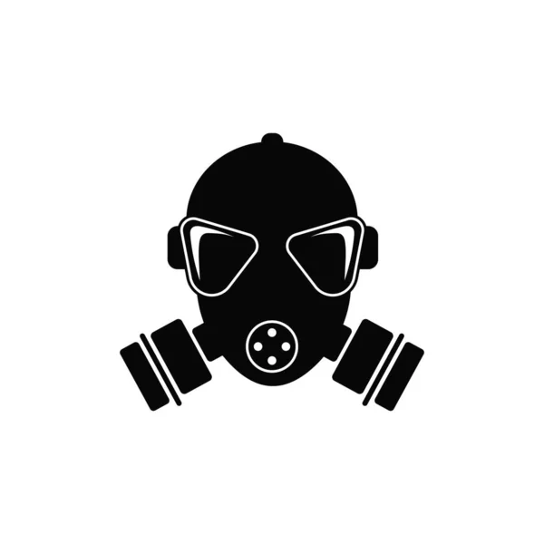 Icono Respirador Negro Máscara Gas Con Filtros Biológicos Para Protección — Vector de stock