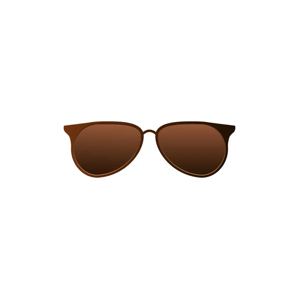 棕色时髦太阳镜 用时髦的镜片和塑料矢量镜框保护眼睛免受阳光照射的反射附件 — 图库矢量图片