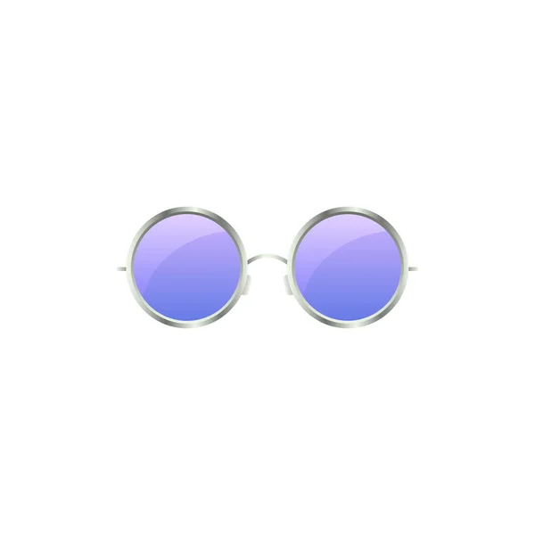Lunettes Soleil Rondes Rétro Violet Accessoire Unisexe Pour Protéger Les — Image vectorielle