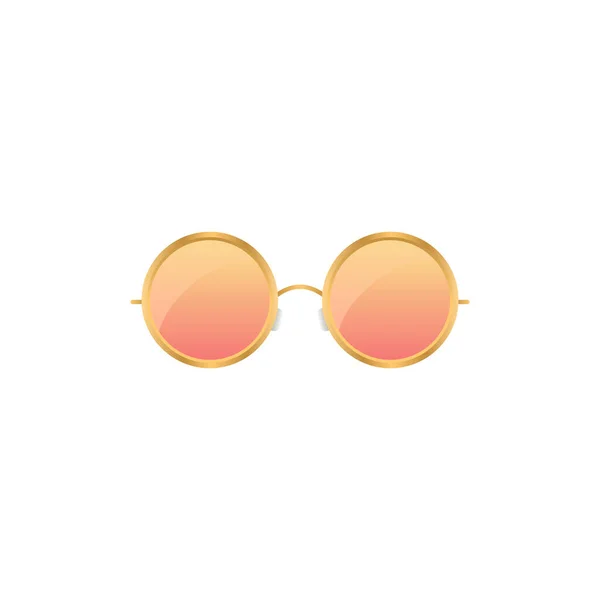 Gafas Sol Redondas Elegancia Naranja Accesorio Transparente Para Proteger Los — Vector de stock
