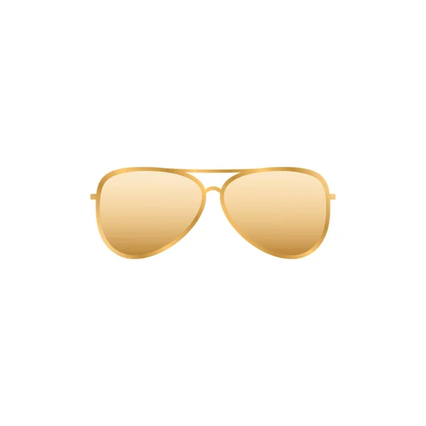 Złote Okulary Przeciwsłoneczne Eleganckie Akcesoria Chroniące Oczy Przed Słońcem Dzięki — Wektor stockowy