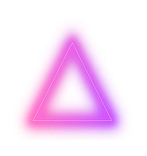 Trójkątny Neonowy Szablon Ramki Purpurowe Światło Laserowe Pusty Kształt Geometryczny — Wektor stockowy