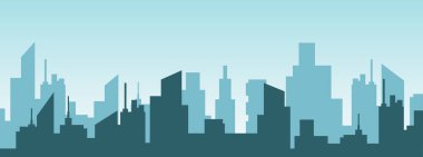 Şehir manzarası arka planı. Şehir panorama manzara vektör illüstrasyonu