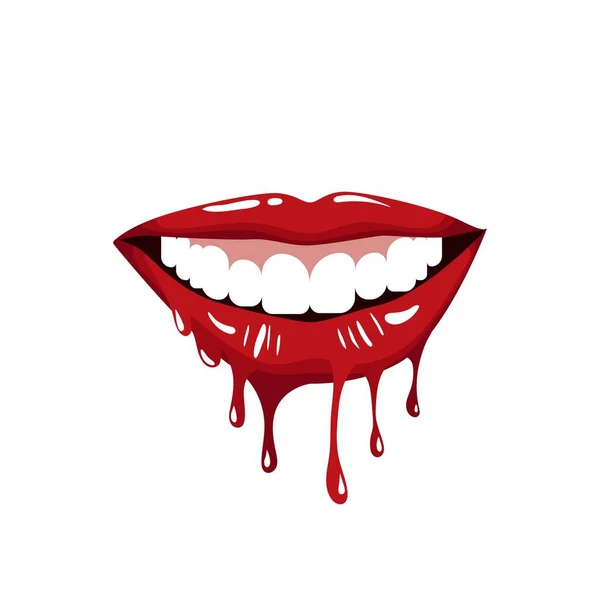 Κόκκινα Χείλη Ραβδώσεις Σέξι Μακιγιάζ Κραγιόν Φιλιά Και Χαμόγελο Για — Διανυσματικό Αρχείο