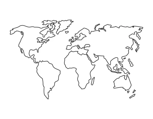 Modelo Vetor Esboço Mapa Mundial —  Vetores de Stock