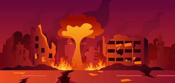 Guerre Wxplosion Ville Concept Paysage Fond Illustration — Image vectorielle