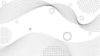 Soyut dalga ve çember arkaplan. Dijital akış sunumu ve yaratıcı vektör noktalarıyla fütüristik dalgalı geometrik şekil