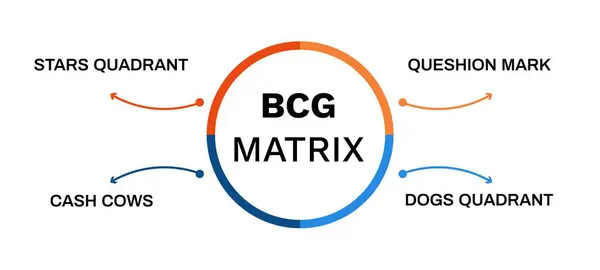 Bcg Mátrix Diagram Fejlesztés Termékfejlesztés Menedzsment Marketing Piacdiverzifikációs Növekedési Folyamat Jogdíjmentes Stock Vektorok