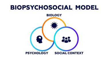 Biopsychosocial model infographic. Psychology of biology and social context with presentation of character types with introverted personal vector perfectionism clipart