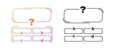 Seçim ile test oyunu renkli şablonu. Mantıksal oyunlar için soru veya gradyan ile göster.