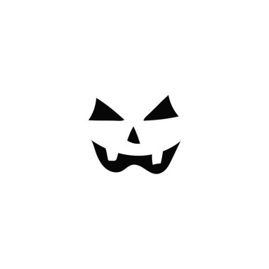 Grin of evil halloween pumpkin. Evil lantern smirk for celebration as devilish decoration and emotional expression of vector evil clipart