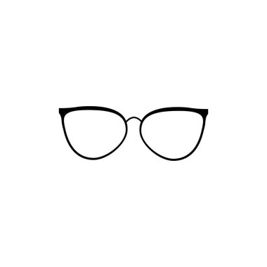 Siyah çerçeveli bardakları açın. Gözleri güneşten korumak için şık lensler ve plastik vektör çerçeveli koruyucu aksesuar..