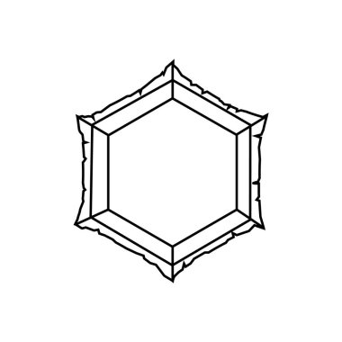 Siyah ve soyut çizgileri olan altıgen dizayn, okült ve simya sembollerinden esinlenilmiş. Paranormal ve mistik sanat için mükemmel..