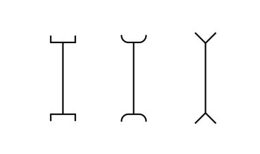 Dijital düzenleme ve biçimlendirme araçlarında kullanmak için ideal imleç ve metin imleci içeren felçli tabanlı bir resim grafiği.
