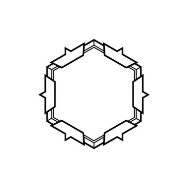 Altıgen, geometrik şekil masonik semboller, soyut çizgiler ve ruhani elementler içerir. Esrarengiz, büyülü bir tema için mükemmel.