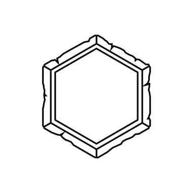 Mistik çizgileri, okült sembolleri ve ruhsal öğeleri olan minimalist altıgen. Bu soyut şekil kutsal geometri ve antik mistisizmi birleştirir..
