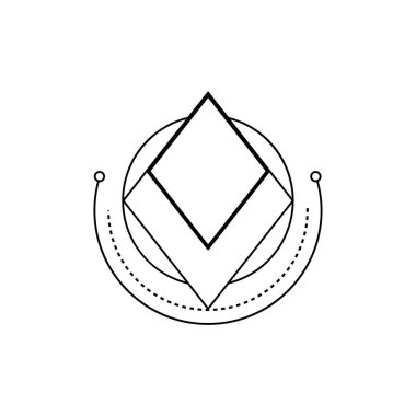 Basit çizgiler ve sihirli sembollerle soyut üçgen tasarımı, antik okült uygulamalardan ve ruhani temalardan esinlenilmiştir..