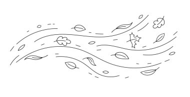 Rüzgarın taşıdığı basit bir yaprak çizgisi. Renksiz sakin bir sonbahar gününü gösteriyor..