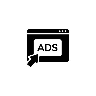 Bir tarayıcıda üzerinde fare imleci olan çevrimiçi reklam simgesi.