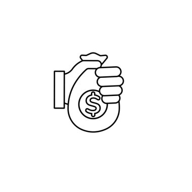 Para çantasına dolar sembolü koyan bir elin tasviri, finansı sembolize ediyor..