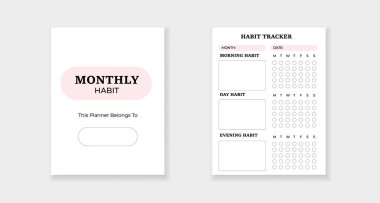 Alışkanlık takibi için şablon oluşturun. günlük hedefler için sabah, gündüz ve akşam bölümleri.