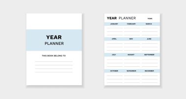 Yıllık faaliyetleri verimli bir şekilde düzenlemek için aylık bölümler içeren bir yıllık planlayıcı için şablon formu.