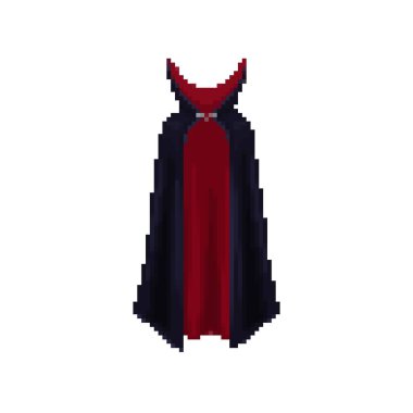 Pikselleştirilmiş kırmızı ve mavi renkli bir süper kahraman mozaik sanat tarzını sergiliyor..