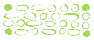 Değişik boyut ve stillerde çeşitli yeşil daireler, yaratıcı ve anlamlı tasarımlar için mükemmel..