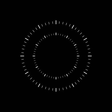 Detaylı kene işaretleri ve halkaları olan dairesel arama, kesin ölçüm ya da kalibrasyon için ideal.