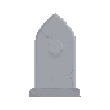 Piksel sanat tarzında nostaljik mezar taşı simgesi, retro oyun tasarımı veya dekoratif kullanım için mükemmel.