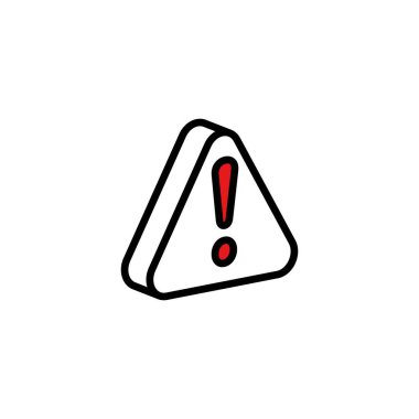 Uyarı ve uyarı için kırmızı ünlem işaretli üçgen uyarı işareti gösteren simge.