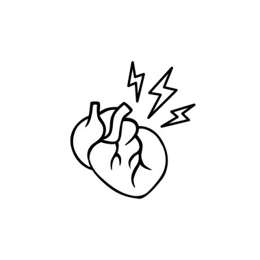 İçinde yıldırım sembolü olan kalp, enerjiyi ve yoğun duyguları cesur ve özetlenmiş bir tasarımla temsil eder..