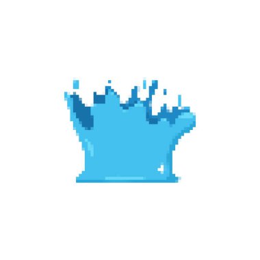 Bu pikselleştirilmiş simge eski mozaik tarzında mavi bir sıçrama özelliğine sahip, canlı ifadeleri yakalıyor.