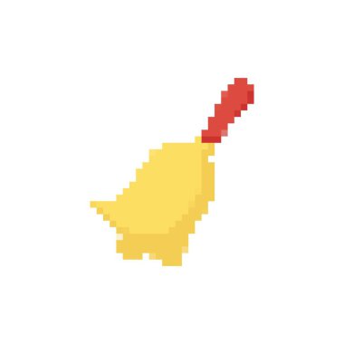 Kırmızı saplı sarı pikselli süpürge, temaları temizlemek için geçmişe dönük oyun cinlerini andırıyor.