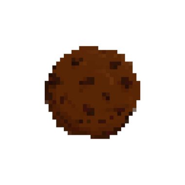 Eski bir oyun ikonu gibi şekillendirilmiş çikolata parçalı pikselli mozaik kurabiye..