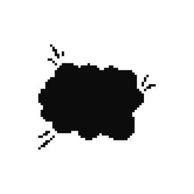 Çizgi roman tarzı bir patlama içeren mozaik piksel resim simgesi, kalın ve pikselli tasarımı vurguluyor.