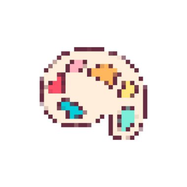 Renkli boyalı pikseller. Sanat severler ve dijital tasarım meraklıları için ideal.