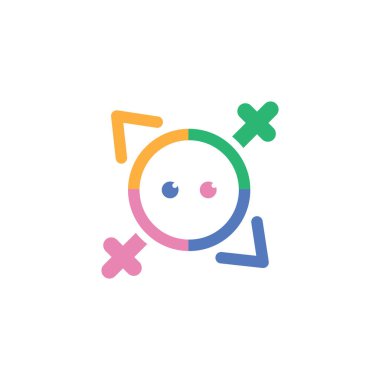 Cinsiyet eşitliği sembolü vektör illüstrasyon tasarımı