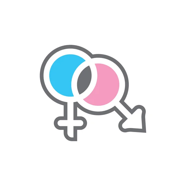 Σχεδιασμός Εικονογράφησης Διανύσματος Συμβόλων Ισότητας Των Φύλων — Διανυσματικό Αρχείο