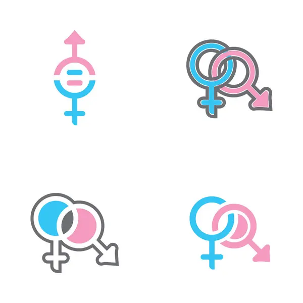 Symbol Równości Płci Ikona Wektor Ilustracji Projekt — Wektor stockowy