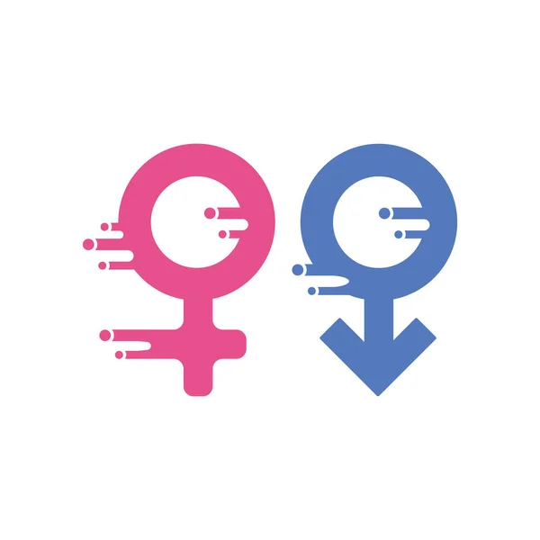 Igualdade Gênero Símbolo Ícone Vetor Ilustração Design — Vetor de Stock