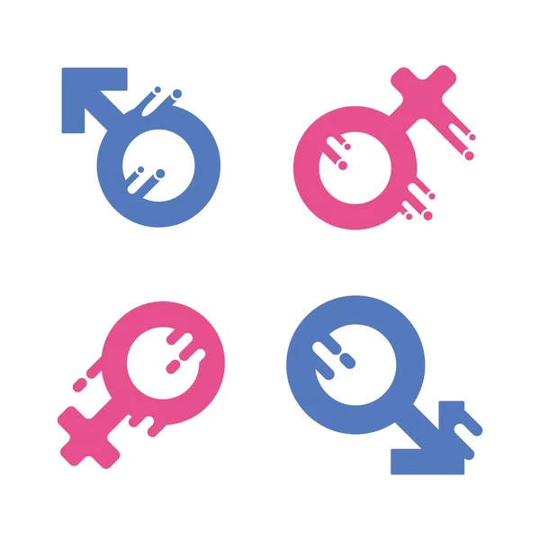 Gendergelijkheid Symbool Pictogram Vector Illustratie Ontwerp — Stockvector