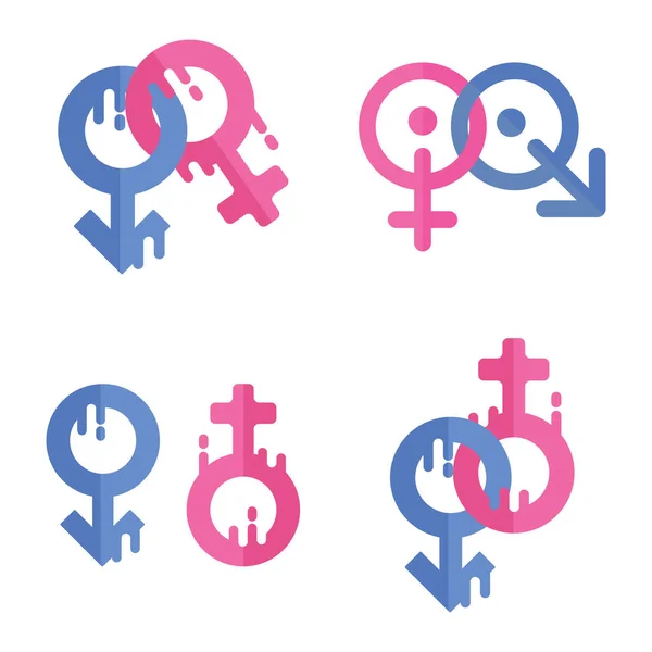 Igualdade Gênero Símbolo Ícone Vetor Ilustração Design — Vetor de Stock