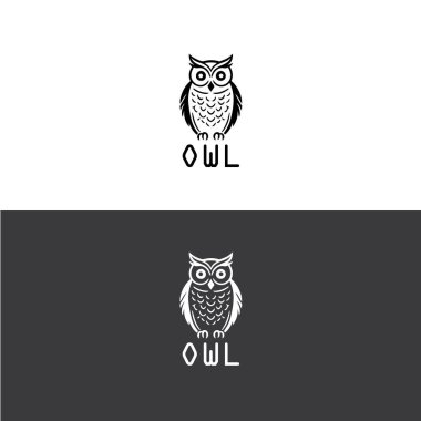 Baykuş logo vektör şablonu tasarım çizimi